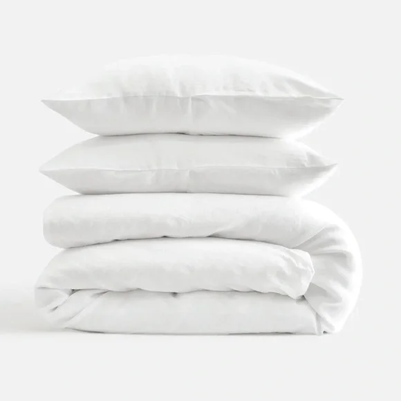 NWT Quince European White Linen Queen Duvet Set with Shams - Picture 5 of 5